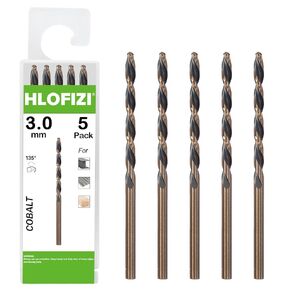 5mm Cobalt M35 Drill Bits (5 Pack), Metric Black and Gold Coated Twist Drill Bits for Hard Metal, Stainless Steel and Copper in Saudi Arabia