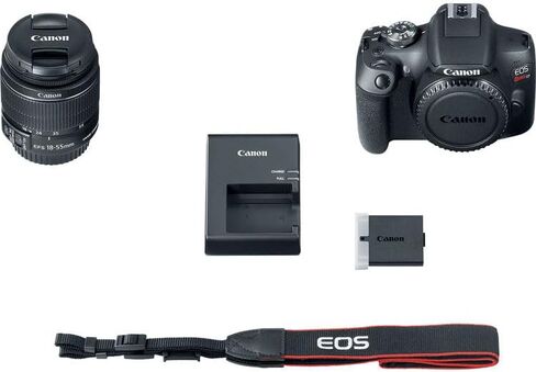Canon EOS Rebel T7 DSLR Camera with 18-55mm Lens Bundle | 24.1MP APS-C Sensor, Fast AF & Full HD Video| for Beginners, Travel & Family Photography (2727C002) + Adapter EF-EOS R + 64GB Card + More in Saudi Arabia