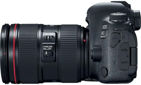 كاميرا Canon EOS 6D Mark II DSLR مع مجموعة عدسات مقاس 24-105 مم f/4L II | مستشعر كامل الإطار بدقة 26.2 ميجابكسل، Dual Pixel CMOS AF وشاشة LCD متغيرة الزاوية | للسفر والتصوير اليومي (1897C009) + بطاقة سعة 64 جيجابايت + المزيد in Saudi Arabia