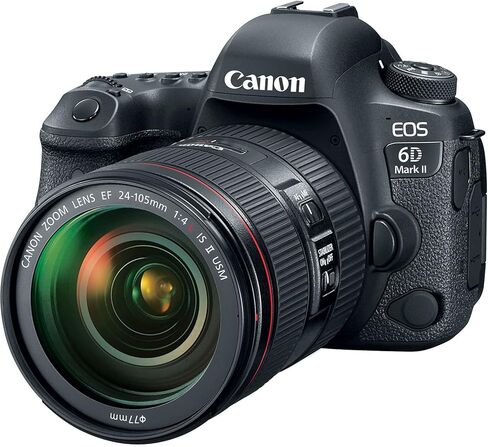 كاميرا Canon EOS 6D Mark II DSLR مع مجموعة عدسات مقاس 24-105 مم f/4L II | مستشعر كامل الإطار بدقة 26.2 ميجابكسل، Dual Pixel CMOS AF وشاشة LCD متغيرة الزاوية | للسفر والصور اليومية + محول EF-EOS R + بطاقة سعة 64 جيجابايت + المزيد in Saudi Arabia