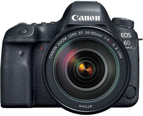 كاميرا Canon EOS 6D Mark II DSLR مع مجموعة عدسات مقاس 24-105 مم f/4L II | مستشعر كامل الإطار بدقة 26.2 ميجابكسل، Dual Pixel CMOS AF وشاشة LCD متغيرة الزاوية | للسفر والصور اليومية + محول EF-EOS R + بطاقة سعة 64 جيجابايت + المزيد in Saudi Arabia