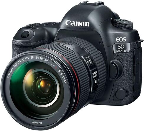 Canon EOS 5D Mark IV DSLR Camera with 24-105mm f/4L IS II USM Lens Bundle | 30.4MP Sensor, Dual Pixel AF & 4K Video | For Events & Pro Photos (1483C010) + Adapter EF-EOS R + 64GB Card + Battery + More in Saudi Arabia