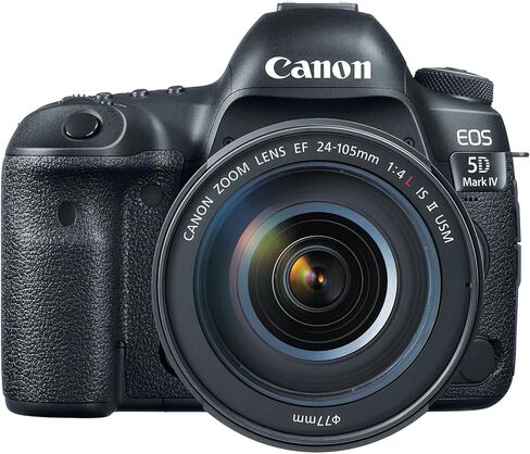 كاميرا Canon EOS 5D Mark IV DSLR مع مجموعة عدسات مقاس 24-105 مم f/4L هي II USM | مستشعر 30.4 ميجابكسل، Dual Pixel AF وفيديو 4K | للمناسبات والتصوير الاحترافي (1483C010) + بطاقة 64 جيجابايت + بطارية + شاحن + المزيد in Saudi Arabia