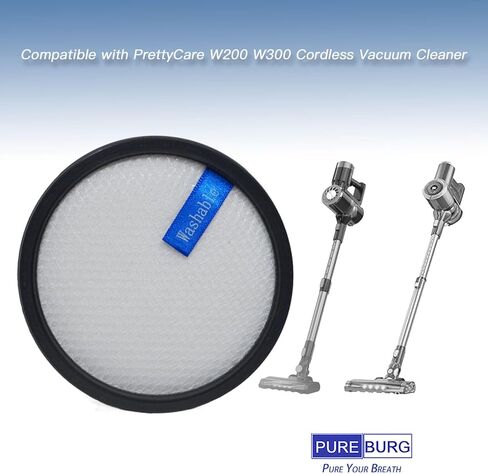 فلتر بديل PUREBURG متوافق مع المكنسة الكهربائية اللاسلكية PrettyCare W200 W300، 6 عبوات قابلة للغسل لتنظيف الغبار in Kuwait