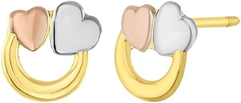 Boribta Real 14k solid Yellow Gold Stud Earrings with Screw back for Women Girls Men for Sensitive ears Small & Minimalist Studs Jewelry for mother's Day Gifts (Flat Round(6mm) in Saudi Arabia