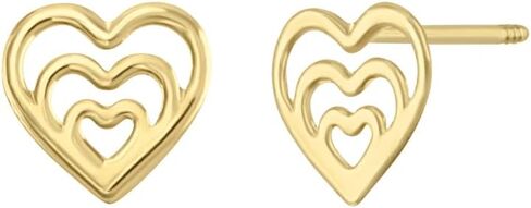 Boribta Real 14k solid Yellow Gold Stud Earrings with Screw back for Women Girls Men for Sensitive ears Small & Minimalist Studs Jewelry for mother's Day Gifts (Flat Round(6mm) in Saudi Arabia
