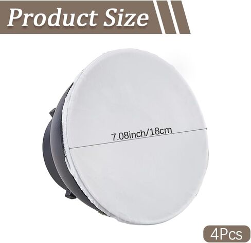 CREATCABIN 4Pcs Diffuser Lamp Cover Light Diffuser Sock White Soft Lampshade Reflector Lamp Sock Round Shade Cloth for Photography Studio Strobe Standard Reflectors Flash Light 105mm in Saudi Arabia