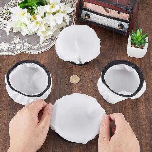 CREATCABIN 4Pcs Diffuser Lamp Cover Light Diffuser Sock White Soft Lampshade Reflector Lamp Sock Round Shade Cloth for Photography Studio Strobe Standard Reflectors Flash Light 105mm in Saudi Arabia