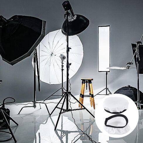 CREATCABIN 4Pcs Diffuser Lamp Cover Light Diffuser Sock White Soft Lampshade Reflector Lamp Sock Round Shade Cloth for Photography Studio Strobe Standard Reflectors Flash Light 105mm in Saudi Arabia