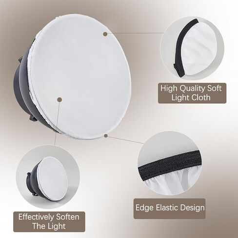 CREATCABIN 4Pcs Diffuser Lamp Cover Light Diffuser Sock White Soft Lampshade Reflector Lamp Sock Round Shade Cloth for Photography Studio Strobe Standard Reflectors Flash Light 105mm in Saudi Arabia