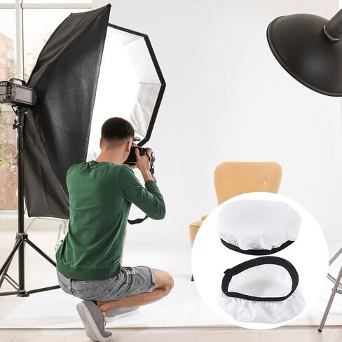 CREATCABIN 4Pcs Diffuser Lamp Cover Light Diffuser Sock White Soft Lampshade Reflector Lamp Sock Round Shade Cloth for Photography Studio Strobe Standard Reflectors Flash Light 105mm in Saudi Arabia