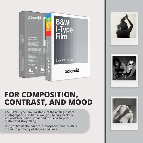 كاميرا Polaroid Now Plus Generation 3 الفورية مع نظام التركيز التلقائي ثنائي العدسات والوضع اليدوي (أبيض) حزمة مع مجموعة أفلام وفيلم B&W لكاميرات i-Type (3 عناصر) in Saudi Arabia