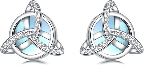 Winnicaca Celtic Knot Stud أقراط 925 Sterling Silver Irish Earrings Abalone Shell Celtic Jewelry for Women Mother's Day Gifts for Mom Mome Dienge Sisters in Saudi Arabia