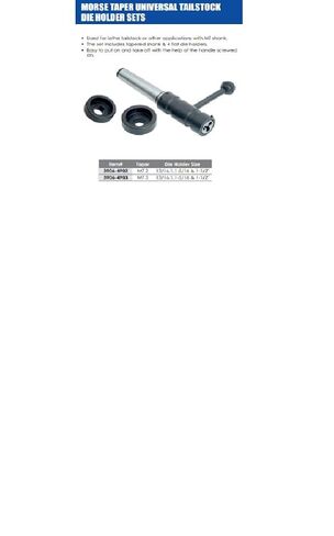 HHIP 3906-4903 Morse Taper MT3 Universal Tailstock Die Holder Set in Saudi Arabia