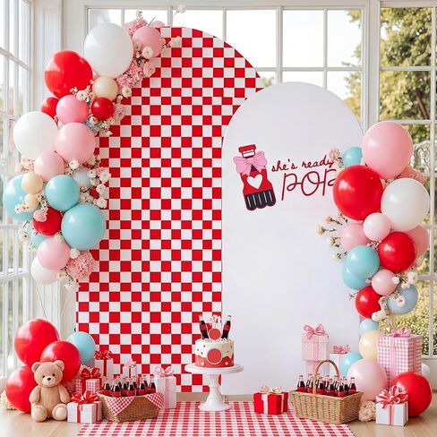 Moukeren She's Ready to Pop Arch غطاء خلفية بطول 6 أقدام و7.2 أقدام لمشروب الصودا تحت عنوان حفل استحمام الطفل، يكشف عن الجنس وحفلات أعياد الميلاد وحفلات أقواس الصور وديكورات الخلفية in Kuwait