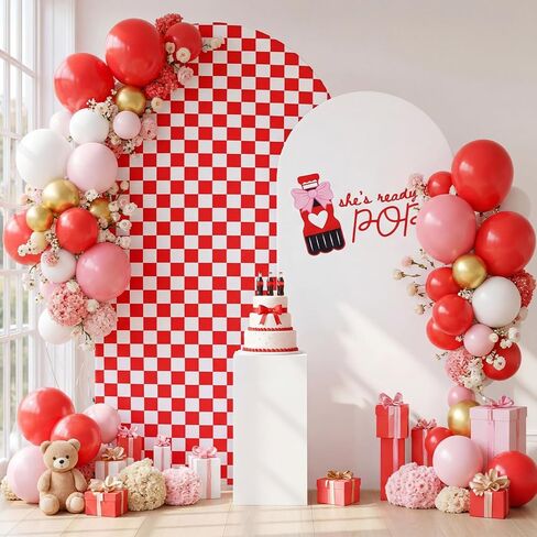 Moukeren She's Ready to Pop Arch غطاء خلفية بطول 6 أقدام و7.2 أقدام لمشروب الصودا تحت عنوان حفل استحمام الطفل، يكشف عن الجنس وحفلات أعياد الميلاد وحفلات أقواس الصور وديكورات الخلفية in Kuwait