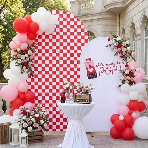 Moukeren She's Ready to Pop Arch غطاء خلفية بطول 6 أقدام و7.2 أقدام لمشروب الصودا تحت عنوان حفل استحمام الطفل، يكشف عن الجنس وحفلات أعياد الميلاد وحفلات أقواس الصور وديكورات الخلفية in Kuwait