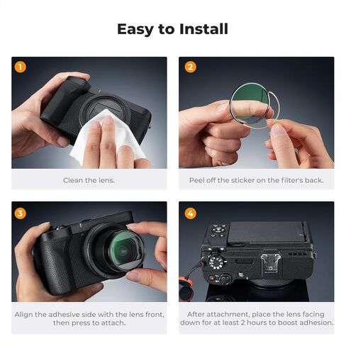 K&F CONCEPT Black Diffusion 1/4 & MCUV مجموعة مرشح الحماية وحلقة المحول المتوافقة مع Canon PowerShot V1، 18 طلاء متعدد الطبقات، للفيديو ومدونة الفيديو والتصوير الفوتوغرافي (سلسلة K) in Saudi Arabia