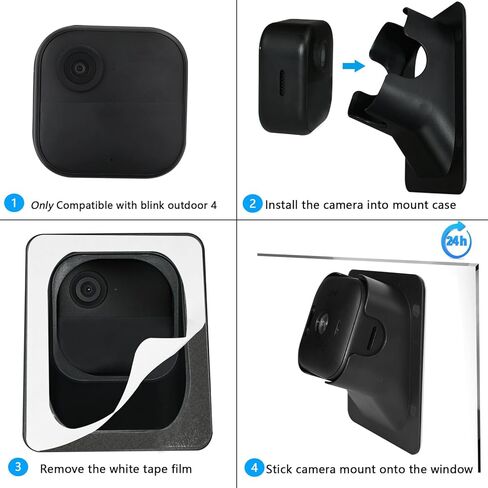 Camera Window Mount Compatible with Blink Outdoor 4 (4th Gen), Outdoor Camera Mount for Single Glass Windows Glass Doors, Security Camera Mount, Black, 2Pack in Saudi Arabia