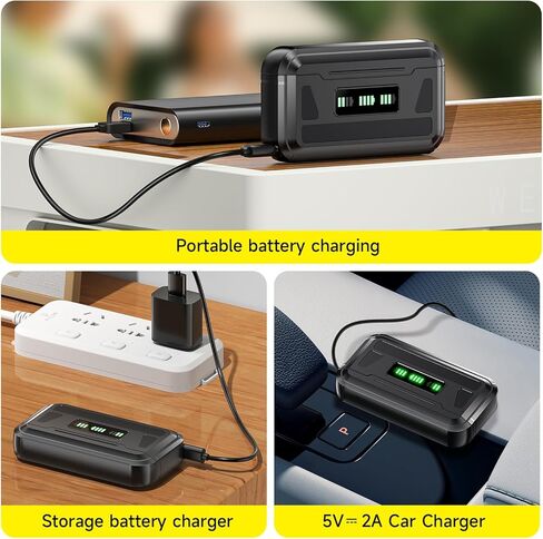 شاحن بطارية إندورو لـ Hero 13، محطة شحن USB-C سريعة ثلاثية القنوات مع مؤشرات LCD ذكية، كابل من النوع C، متوافق مع ملحقات HERO13 in Kuwait