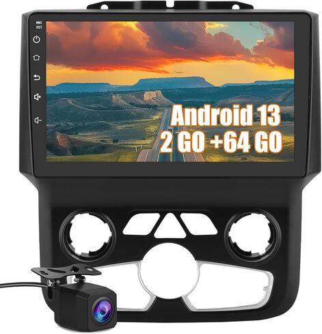 Car Radio Stereo for Dodge RAM 2013-2019 1500/2500/3500, 7 inch Touch Screen Head Unit with Carplay/Android Auto SWC GPS WiFi Bluetooth FM RDS AM DSP SWC Backup Camera [2GB+64GB] in Kuwait