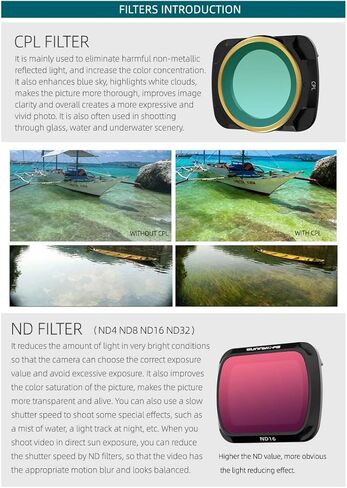 Adjustable Neutral Density Polar ND32 Lens Filter for DJI Mavic Air 2 Drone Camera Filter Accessories in Saudi Arabia