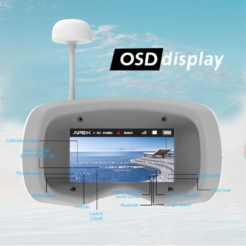مجموعة طائرات بدون طيار APEXFPV FPV، طائرة بدون طيار للمبتدئين، وضع المدرب، وضع السلحفاة، الصندوق الأسود، جهاز تنبيه مضاد للخسارة، نقطة ثابتة للتدفق البصري، مقاومة للسقوط، لديها دروس فيديو.VR70-4.0 in Kuwait