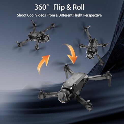 Drone with Dual Camera for Adults Beginners, FPV Foldable RC Quadcopter Toys, Helicopter Toys, 1080P HD Camera Drone, Altitude Hold, One Key Take-off/Landing, 3D Flips, Waypoints fly in Saudi Arabia