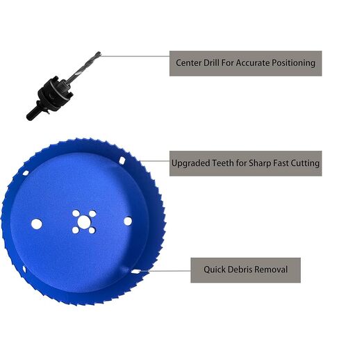 6 Inch & 3 Inch Hole Saw with Dust Bowl for 95% Dust Colletcion, Bi-Metal Hole Saw Set for Recessed Lights and Can Lights, Drill Hole Cutter Kit for Wood, Drywall, Plastic, Thin Metal in Saudi Arabia