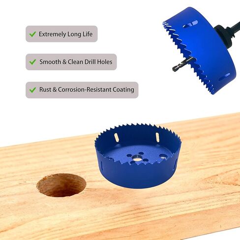 6 Inch & 3 Inch Hole Saw with Dust Bowl for 95% Dust Colletcion, Bi-Metal Hole Saw Set for Recessed Lights and Can Lights, Drill Hole Cutter Kit for Wood, Drywall, Plastic, Thin Metal in Saudi Arabia