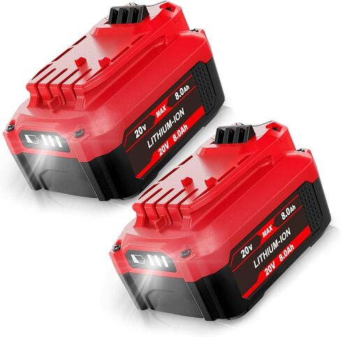 2PACK 20V 8.0Ah بطارية بديلة لبطارية ليثيوم أيون Craftsman V20 CMCB204 CMCB205 CMCB206، متوافقة مع أدوات الطاقة اللاسلكية Craftsman 20V in Kuwait