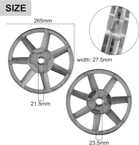 Metal Single Groove Triangle Belt Pulley Flywheel Air Compressor Belt Machine Head 265mm Diameter A-Type Belt Compatible for Twin Cylinder Piston Pump Single Stage Air Compressor Accessories in Kuwait