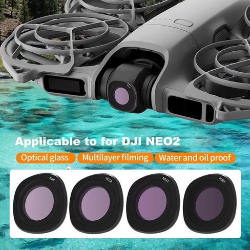 مجموعة مرشح ND لـ DJI NEO2، ملحقات عدسات الطائرة بدون طيار، مرشحات الكثافة المحايدة للأشعة فوق البنفسجية CPL ND8 ND16 ND32 ND64، زجاج عالي الدقة متعدد الطبقات (F) in Kuwait