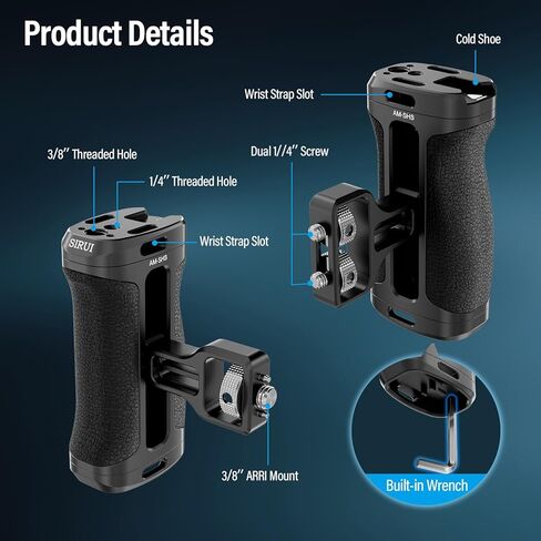 SIRUI Top Handle with 3/8"-16 ARRI Locating Pins Mount and Side Handle with ARRI Locating and Dual 1/4" Screw Mount Optional in Saudi Arabia