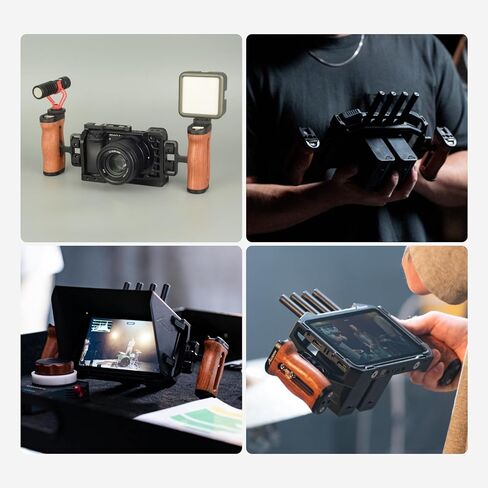 مقبض جانبي Accsoon CineView M7 Pro بمقبض صغير مع برغي 1/4 بوصة، مقابض كاميرا قابلة للتعديل لأعلى/أسفل 35 مم مفتاح ربط مدمج، لـ CineView M7/الهاتف الذكي/iPad/الشاشة/مقابض جانبية لأقفاص الكاميرا (زوج واحد) in Saudi Arabia