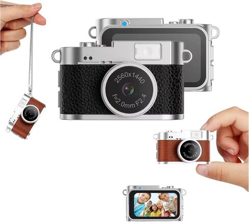 كاميرا Bewinner Mini Keychain، مسجل فيديو 2K FHD وكاميرا رقمية 2 ميجابكسل مع شاشة ملونة 1.47 بوصة وفلاش LED مدمج بـ 4 مرشحات، كاميرات ريترو صغيرة قابلة لإعادة الشحن لمدونة فيديو للسفر (أسود) in Saudi Arabia