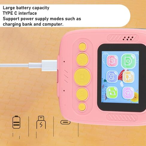 Yunseity Kids Camera Instant Print, 1080P 48M Kids Instant Cameras That Print Photos, 2 Inch Screen Toddler Photo Video Camera with Filters Photo Frames for Boys Girls (Pink) in Kuwait