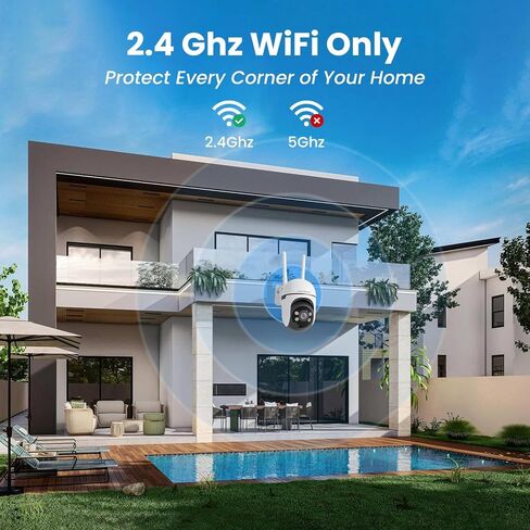 كاميرات مراقبة WiFi لاسلكية في الهواء الطلق، كاميرا أمان سلكية خارجية، تسجيل 24/7، PTZ، 2.4 جيجا هرتز WiFi فقط، رؤية ليلية ملونة بدقة 2K HD، اكتشاف بشري، بدون رسوم شهرية، التحدث في اتجاهين، 4 حزم in Kuwait