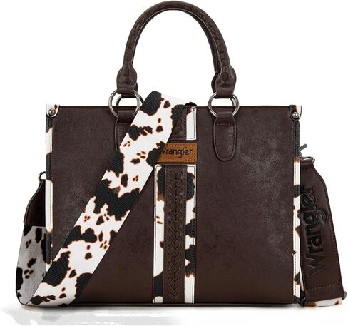 Montana West Wrangler Cow Print Tote Bag for Women Western Purse Boho Top Handle Satchel Handbag in Saudi Arabia