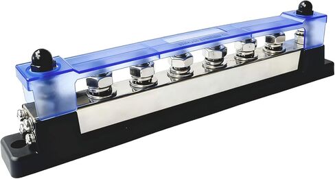 Lenkrad 100a 12v توزيع الطاقة block bar bar m6 busbar double-row إيجابي/سلبي مع محطات حلقة ، 48V DC Marine Ground Buss New Energy BUSBAR 8 × 6 مم in Kuwait