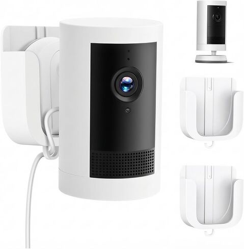 حامل جداري بدون مثقاب لكاميرا Ring Outdoor Cam Plus، حامل كاميرا داخلي لاصق مع شريط ومسامير قوية، تركيب سهل بطريقتين، عبوتان (أبيض) in Saudi Arabia