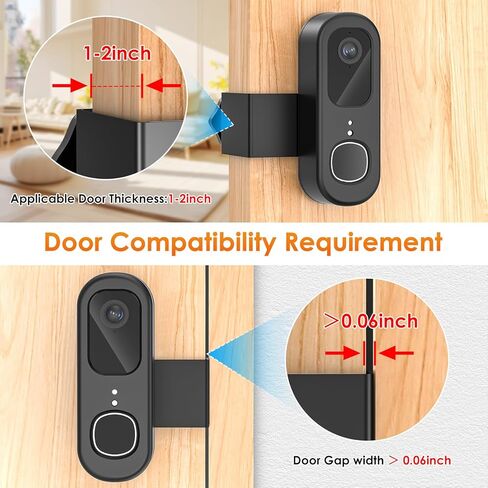 Anti-Theft Doorbell Mount for Arlo Video Doorbell 2K (2nd Gen), Arlo Camera Mount Easy No-Drill Mounting Bracket, Weatherproof Protection for Arlo Doorbell Camera, Ideal for Homes Apartments Rentals in Saudi Arabia