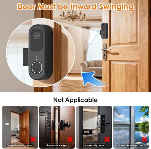 Anti-Theft Doorbell Mount for Arlo Video Doorbell 2K (2nd Gen), Arlo Camera Mount Easy No-Drill Mounting Bracket, Weatherproof Protection for Arlo Doorbell Camera, Ideal for Homes Apartments Rentals in Saudi Arabia