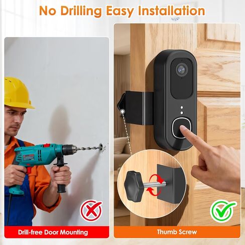 Anti-Theft Doorbell Mount for Arlo Video Doorbell 2K (2nd Gen), Arlo Camera Mount Easy No-Drill Mounting Bracket, Weatherproof Protection for Arlo Doorbell Camera, Ideal for Homes Apartments Rentals in Saudi Arabia