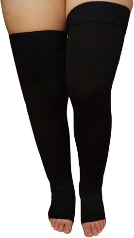 Runee جوارب ضغط واسعة جدًا ومفتوحة عند الأصابع، جوارب طويلة وكبيرة للفخذ الكبير والساق in Kuwait