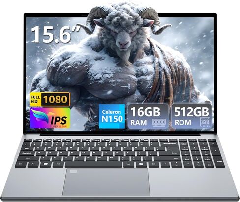 2025 Laptop, Laptop Computer with Celeron N150, Lap top with 16GB DDR4 1TB SSD, 15.6" IPS 1080P, Backlit Keyboard Fingerprint, Win 11 Pro, Portable Laptops for Work Office Student in Kuwait