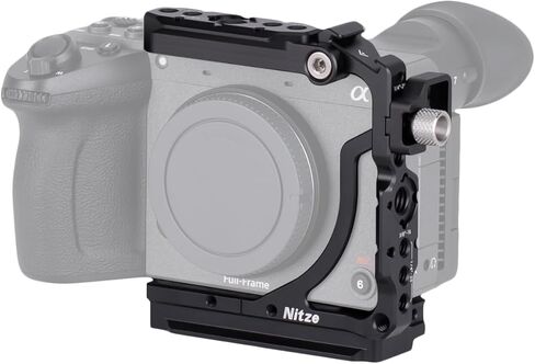 Nitze FX2 نصف قفص لكاميرا Sony FX2، مع مشبك كابل HDMI، وسكة ناتو علوية قابلة للفصل، وحذاء بارد مدمج، وسكك ناتو وتحرير سريع لـ Arca، متوافق مع مقبض Sony XLR - T-S18B in Saudi Arabia