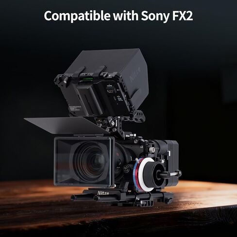 Nitze FX2 نصف قفص لكاميرا Sony FX2، مع مشبك كابل HDMI، وسكة ناتو علوية قابلة للفصل، وحذاء بارد مدمج، وسكك ناتو وتحرير سريع لـ Arca، متوافق مع مقبض Sony XLR - T-S18B in Saudi Arabia