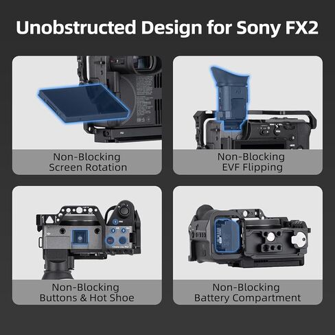 قفص Nitze FX2، قفص كامل لكاميرا Sony FX2 ومقبض XLR، مع حاجز الناتو المدمج، وحذاء بارد ولوحة إطلاق سريعة لـ Arca-Swiss - T-S16A in Saudi Arabia