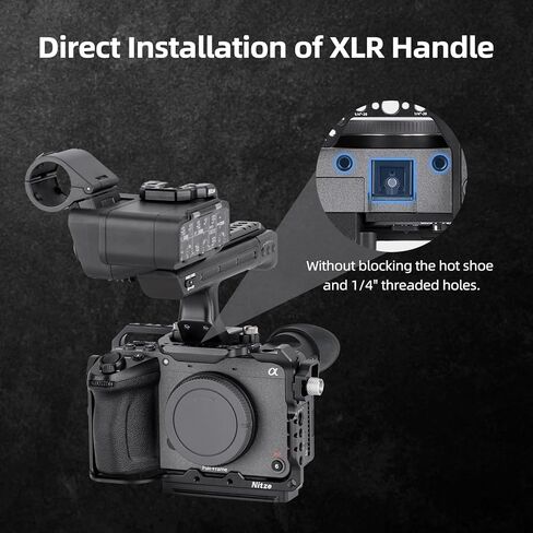 قفص Nitze FX2، قفص كامل لكاميرا Sony FX2 ومقبض XLR، مع حاجز الناتو المدمج، وحذاء بارد ولوحة إطلاق سريعة لـ Arca-Swiss - T-S16A in Saudi Arabia